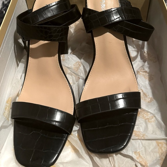 Public Desire Exclusive Framed Heeled Sandal in Black Croc - Picture 3 of 3